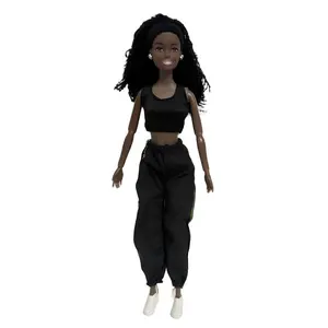11.5-Inch Female Doll, Fashion African Model Athlete, Unisex Design, No Battery Required, Perfect Gift for Collectors