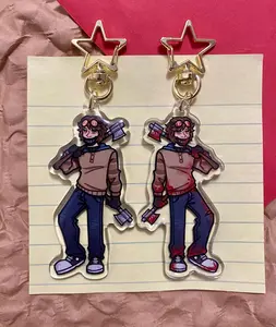 Ticci Toby Double Sided Keychain, Kawaii Bag Accessory, Cool Collectible Gift for Fans, Aesthetic Merch for Players