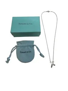 Pre-owned Tiffany & Co Silver 16 Inch X Necklace with Box and Dustbag