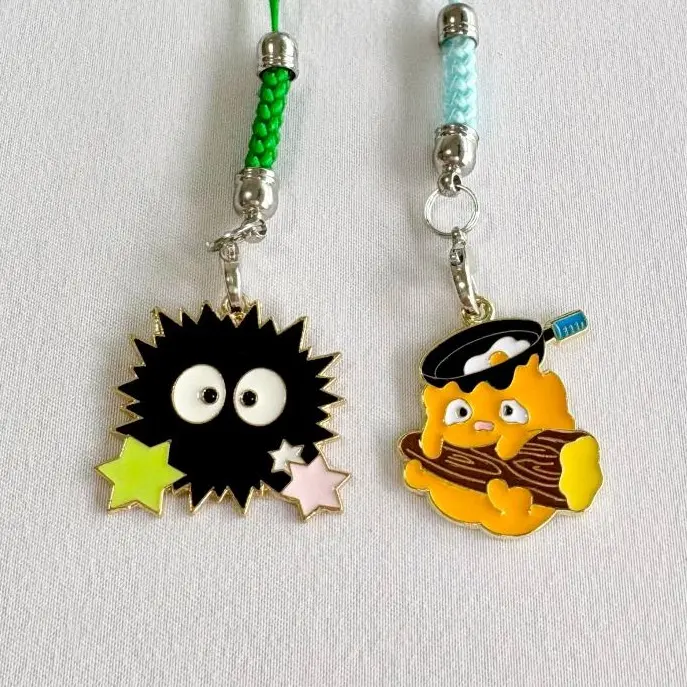 2PCS Fire Soot Decorative Metal Hanging charms Set for Home Decor Clothes bags