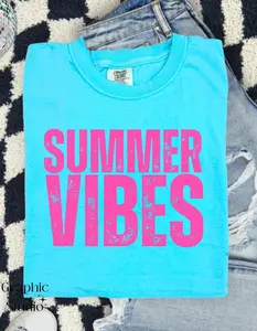 Summer Vibes Shirt| Summer Shirt| Summer Vibes| Lake Shirt| Boatin' Shirt| Comfort Colors| Neon Shirt| Beach Shirt
