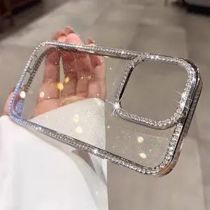 Bling Glitter Clear Phone Case For iPhone 17 Pro Max Case iPhone 13 15 14 16 Pro Max 17 Air Shockproof Silicone Soft Cover Funda