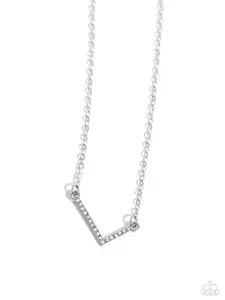Initially Yours - Multi Iridescent Rhinestone Initial Necklace