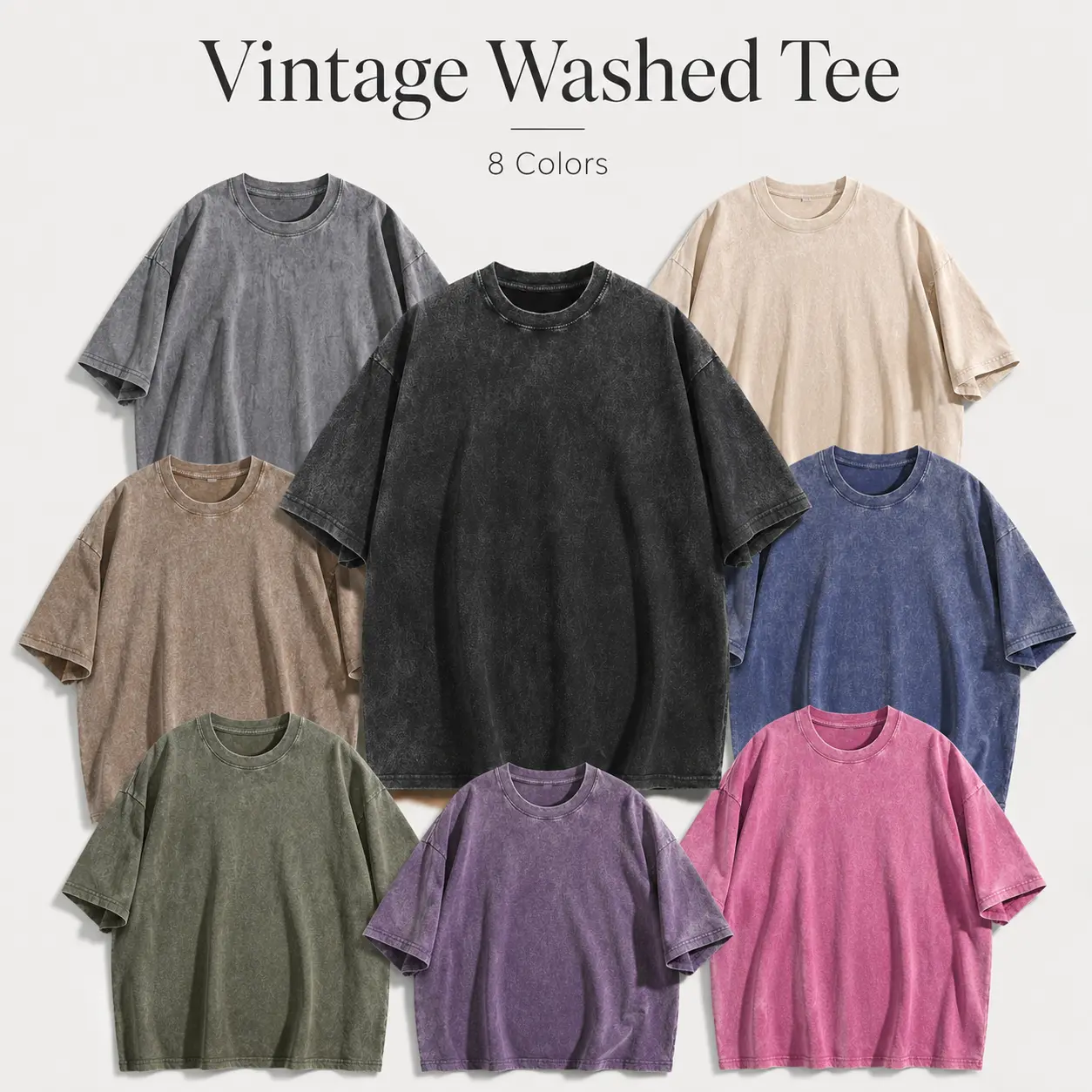 3 Pack Men’s Oversized Acid Wash T Shirts, Vintage Loose Fit Short Sleeve Crew Neck Streetwear Tops, Comfortable Drop Shoulder Casual Tees for Everyday Wear, Workout, Outdoor Activities and Relaxed Summer Style