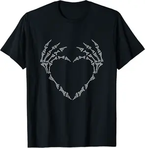 Heart Skeleton shirt, Heart Bones, Heart Fingers, Goth Love T-Shirt - Albertjasso Shop 89B09KT62JFR