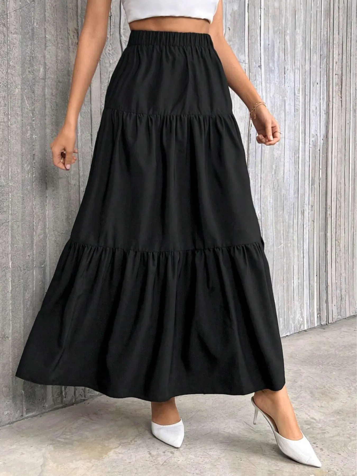 Women's Ruffle Hem Skirt, Casual Daily Wear, Elegant Design, Perfect for Everyday, Comfortable Fit, Stylish Look