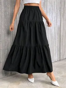 Women's Ruffle Hem Skirt, Casual Daily Wear, Elegant Design, Perfect for Everyday, Comfortable Fit, Stylish Look