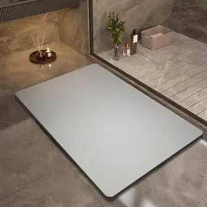 Solid color diatom mud bathroom Water absorbent mat toilet anti-slip mat household square foot mat entrance door mat