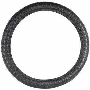 18 Inch Deluxe Steering Wheel Cover W/ Full Black Criss Cross