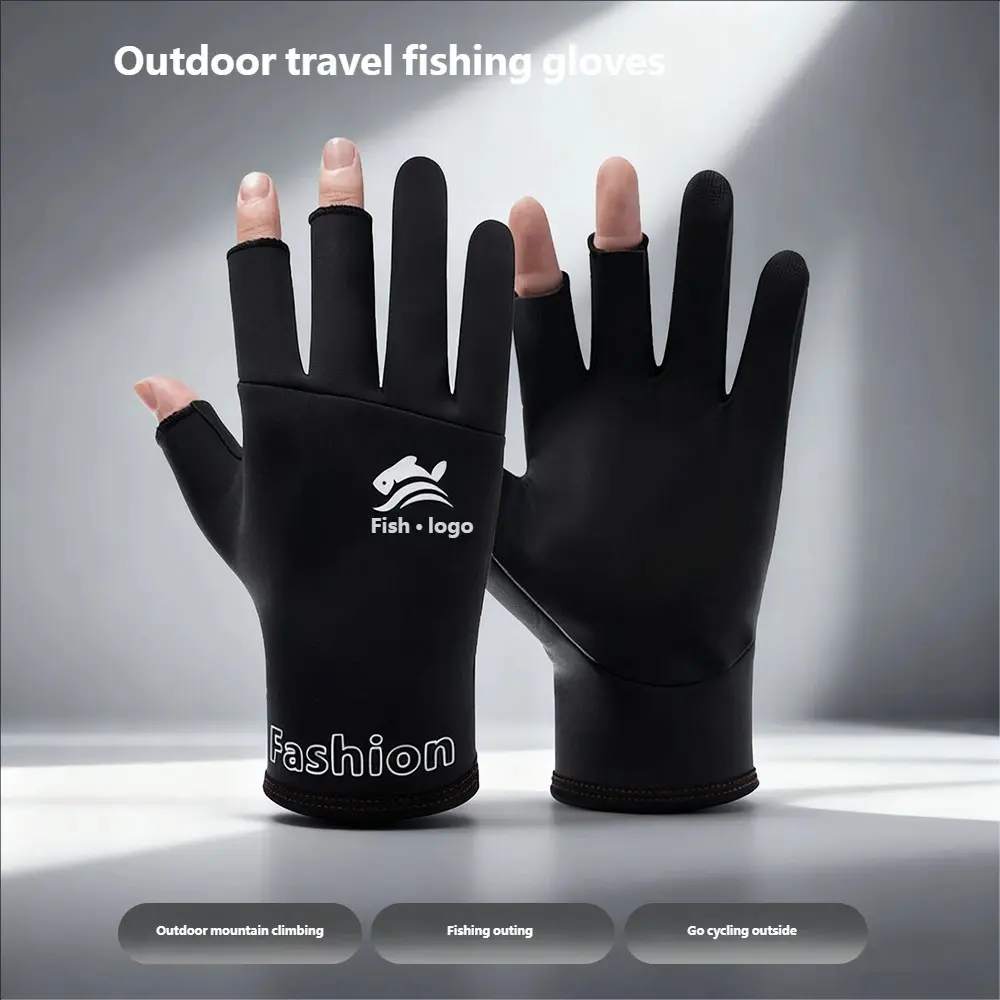 Winter Fishing Gloves for Men, Sport Active, Three-Finger Design, Waterproof, Windproof, Non-Slip, Outdoor Driving, Cycling, Hiking, Fishing Gloves