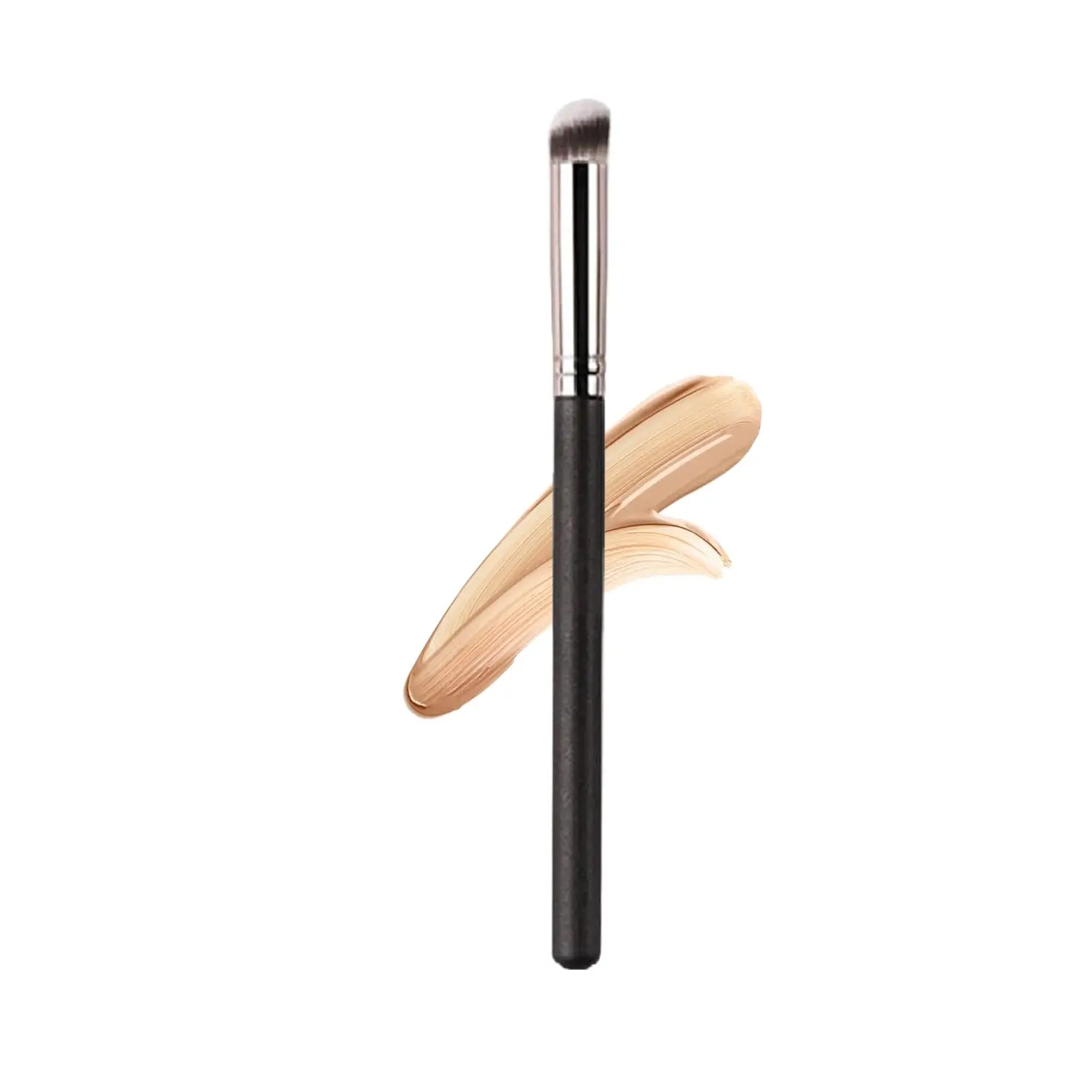 Concealer Brush, Under Eye Small Size Angled Head Kabuki Nose Contour Brush for Concealing Blending Setting Buffing