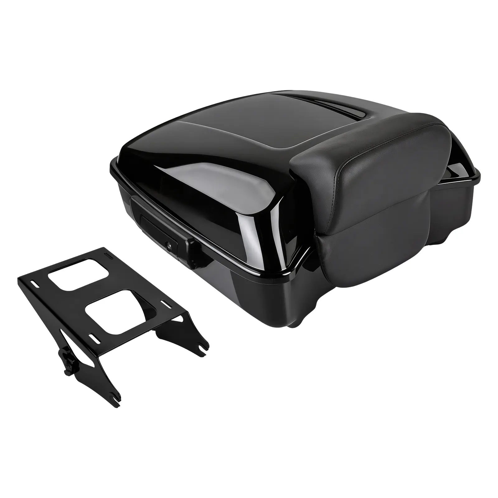 Black 10.7 Inch Chopped Trunk Mount Rack With Backrest Fit For Road Glide FLTR 2014 2025 Motorcycle Installation Accessories