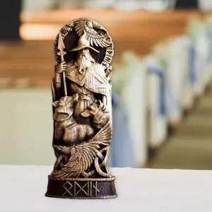 Nordic God Statue Viking Altar Sculpture Home Decor Wine Cabinet Bookshelf Outdoor Gardening Perfect Gift Choice
