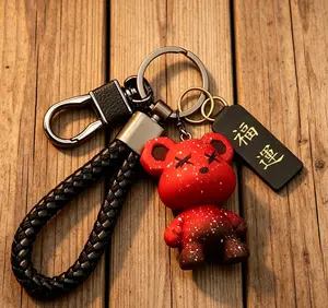 Cartoon Astronaut Couple Keychain - Fashion Costume Jewelry Accessory, Car Pendant Decoration, Cartoon Badge, Chain-Attached, Charm, Cosmic, Decorative Chain Keychain, Cartoon Badge Keychains, Chain-Attached Keychains