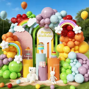 115pcs Macaron Color Birthday Party Outdoor Picnic Decoration Balloon Chain, Latex Balloons for Kids Parties, Weddings, Graduations