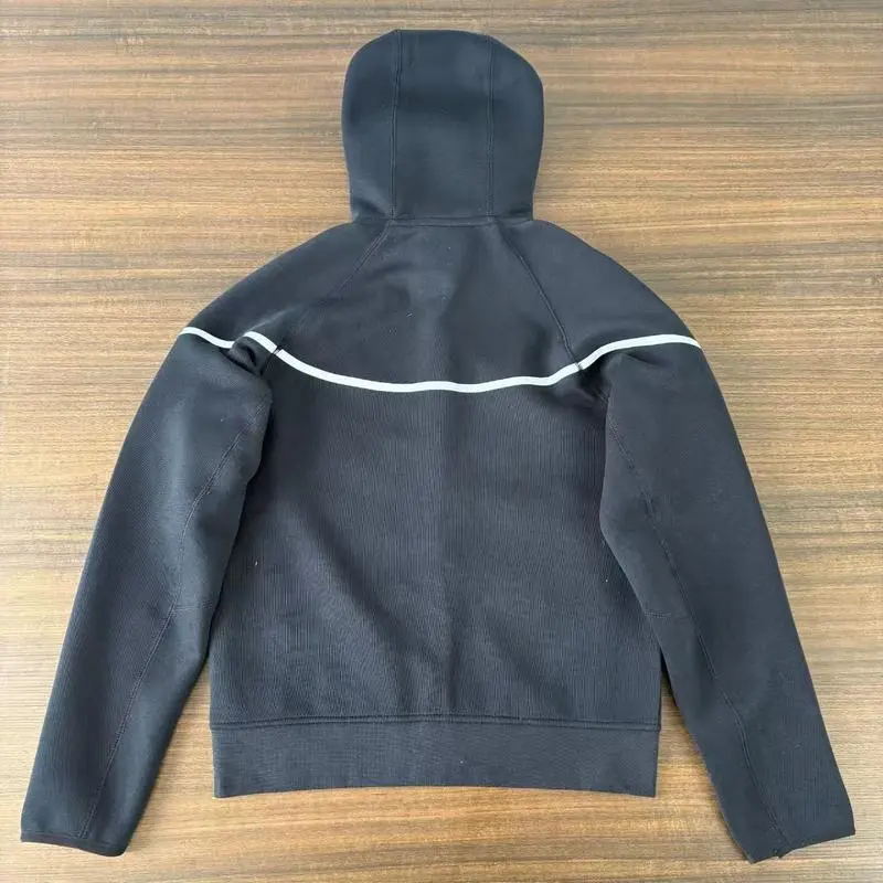 25 Years Spring and Autumn Zipper Jacket Sports Casual Hooded Jacket Long Pants Air Layer Cotton Reflective Taped Suit for Men 25 Years Spring and Autumn Zipper Jacket Sports Casual Hooded Jacket Long Pants Air Layer Cotton Reflective Taped Suit for Men