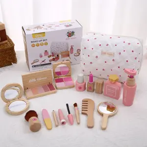 Wooden Pretend Play Makeup Set for Kids, Role-Playing Cosmetics Kit, Girl Beauty Simulation Toy, Preschool Learning Toy