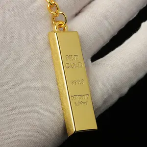 New Driver Gift, Unisex Outdoor Keychain, Realistic Gold Bar Toy, Creative Imitation Golden Keychain, Metal Golden Brick Pendant, Stylish Keychain