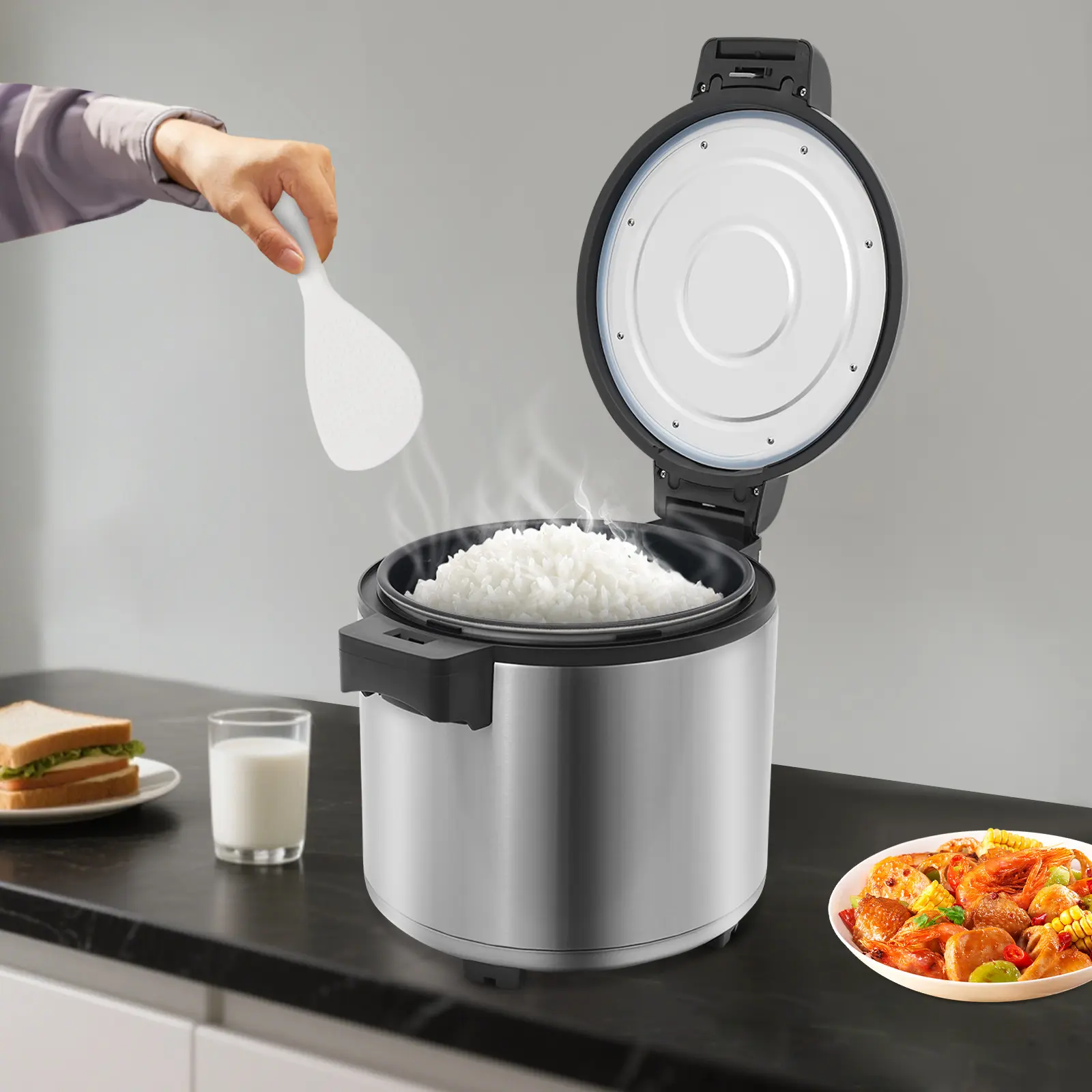 23L Rice Warmer 105W 65℃ for Buffet Restaurant Party Family Gathering Use