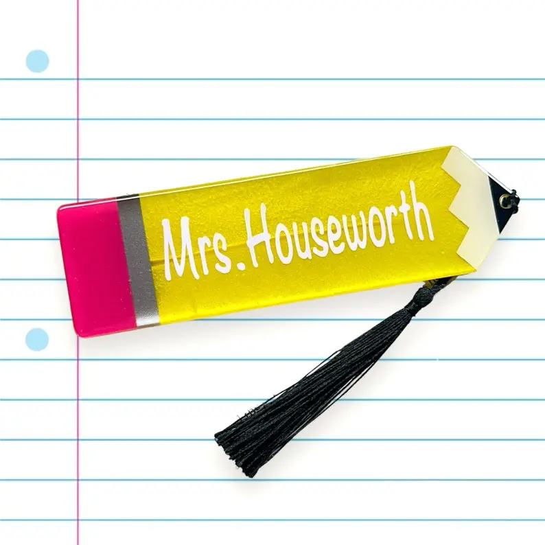 Custom Pencil Bookmark, Staff School Teacher Gift, Personalized Thank You Present, Appreciation Week, School Supplies, Classroom Decor, Art Teacher, Book Lover Librarian, End of Year