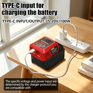 Portable Outdoor Charger Pd100w, Compatible with Bosch, Milwaukee, Dewalt Batteries, Bidirectional Fast Charging, USB-C & USB-A