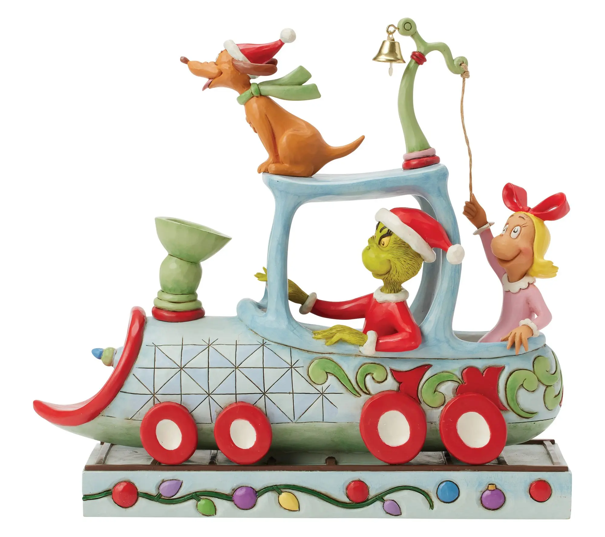 Jim Shore Grinch, Max and Cindy on Train Figurine 9.1in H Jim Shore Grinch, Max and Cindy on Train Figurine 9.1in H