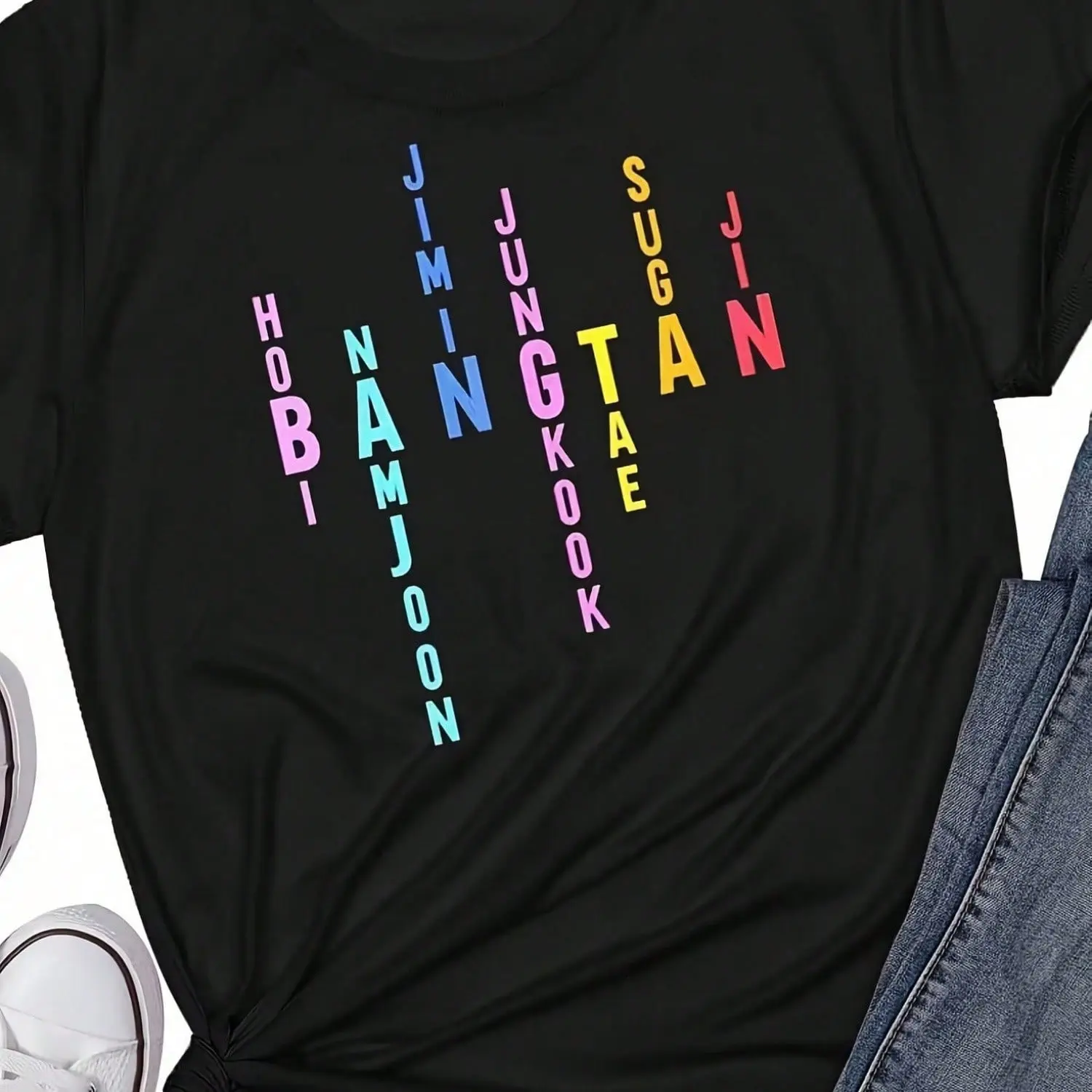 Women's Bangtan Boys Graphic T-Shirt - Featuring Jimin, Hobi, Namjoon, Jin (Style 1)