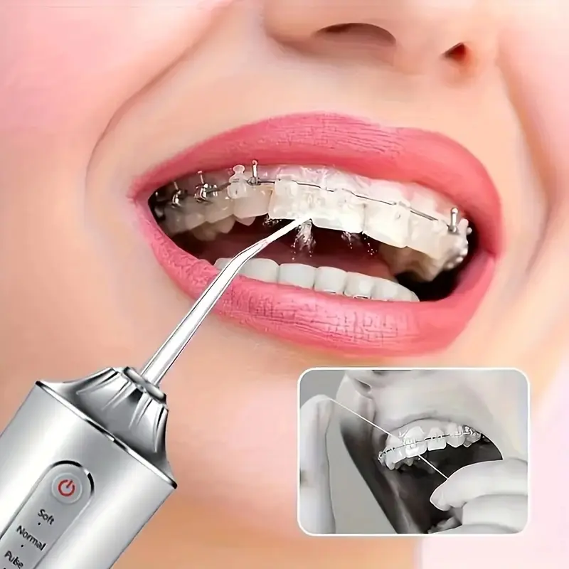Wireless Water Flosser, Cordless Oral Irrigator, Portable Oral Irrigator, Deep Cleaning Teeth and Gums, Multiple Modes, 6 Nozzles, Long Battery Life, Suitable for Home and Travel