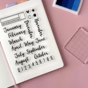 Cursive Script Monthly Stamps