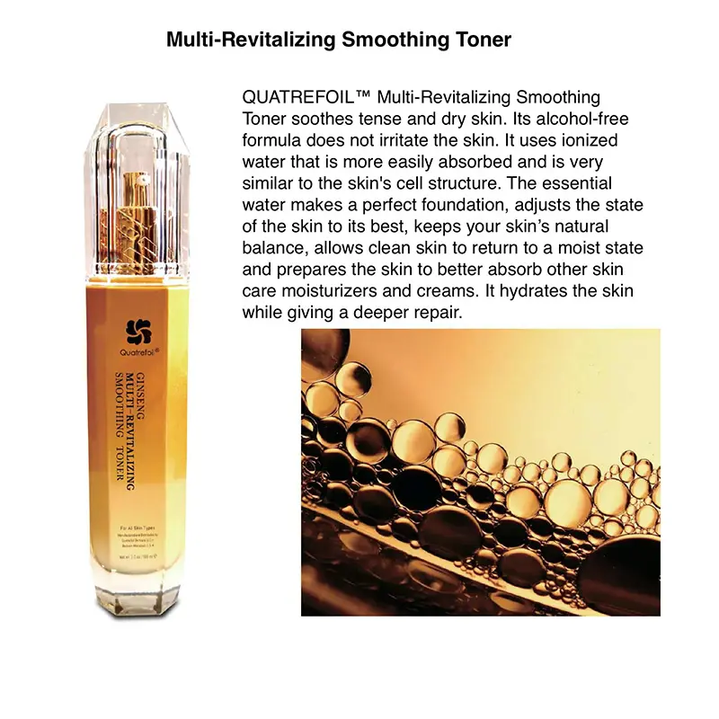 Natural American Ginseng Multi-Revitalizing Smoothing Toner 100ml Skincare Facial Organic