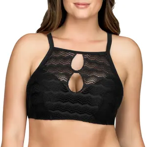 PARFAIT Keira S8071 Womens Halter Bikini Top Crochet Underwire Support Swimwear with Padded Cups & Adjustable Straps