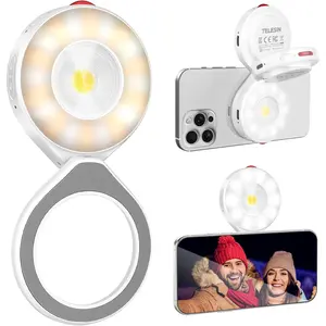 Phone Selfie Light, Rechargeable 180? Flip Ring Light, Portable 2 in 1 Beauty Fill Light for Selfies, Photography, , Live Streaming, Zoom Video Conference
