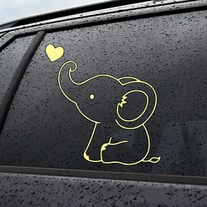Baby Elephant with Heart Decal/Sticker for Car Truck SUV Home Decor Cell Phone Laptop Tumbler Accessories Driving vinyl Waterproof Car Sticker Decal