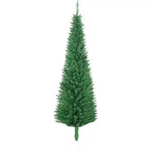 5' Artificial Pencil Christmas Tree, Slim Xmas Tree with 294 Realistic Branch Tips and Plastic Stand, Black、Christmas tree