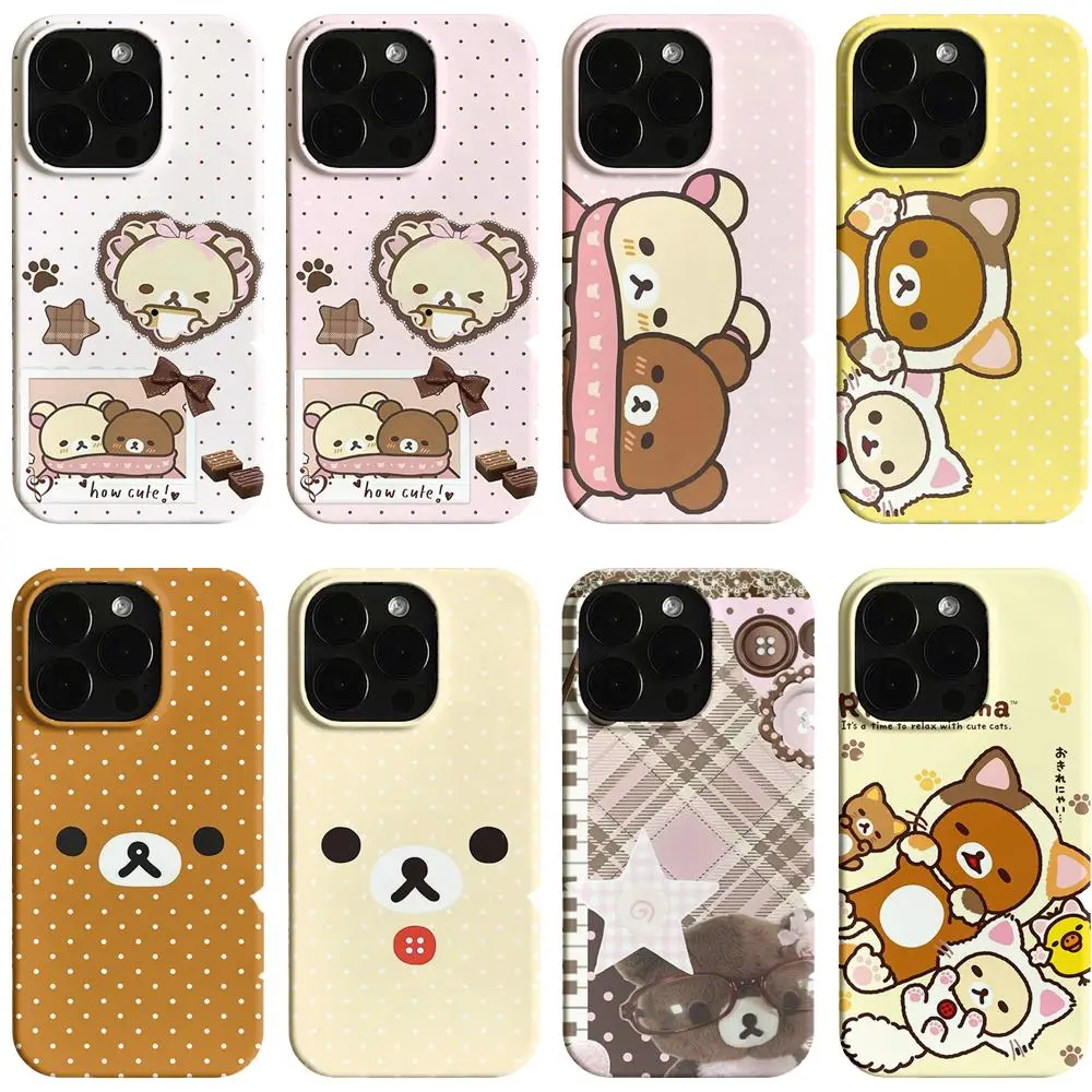 Cozy Dessert Rilakkuma Cute Bear & Cat Custom Soft Silicone Smartphone Case - Shockproof, Anti-Scratch, Durable, Fade-Resistant Cellphone Protection for iPhone 17 Pro Max/Air, 16 Pro, 15, 14 Plus, 14, 13, 12, 11 & Samsung S26-S23 Plus Ultra