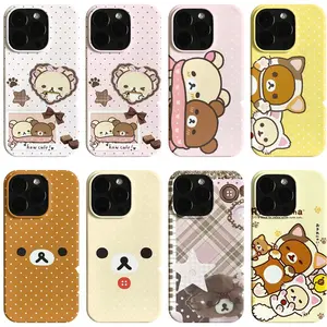 Cozy Dessert Rilakkuma Cute Bear & Cat Phone Case for iPhone 17 Pro Max Air 16 Pro 15 14 Plus 13 12 11 and Samsung S26-S23 Plus Ultra Anti-Scratch Durable Case