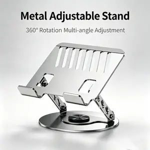 Carbon steel 360° rotating laptop stand, height-adjustable foldable tablet cooling desktop riser stand creamy keyboard mothers day card