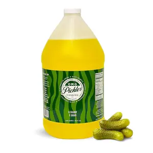 OMG Pickles Canning Co. Dill Pickle Juice Half Gallon 64 FL oz Low Sodium No Sugar Perfect for Home Canning Sports Drink for Cramp Relief and Hydration - Beverage