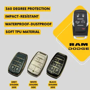 DODGE RAM 5-Button Key Fob Cover for Ram 1500 Pickup - Tpu Remote Case
