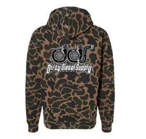 Heavyweight Duck Camo Hoodie — Turbo Logo — Dirty Diesel Supply