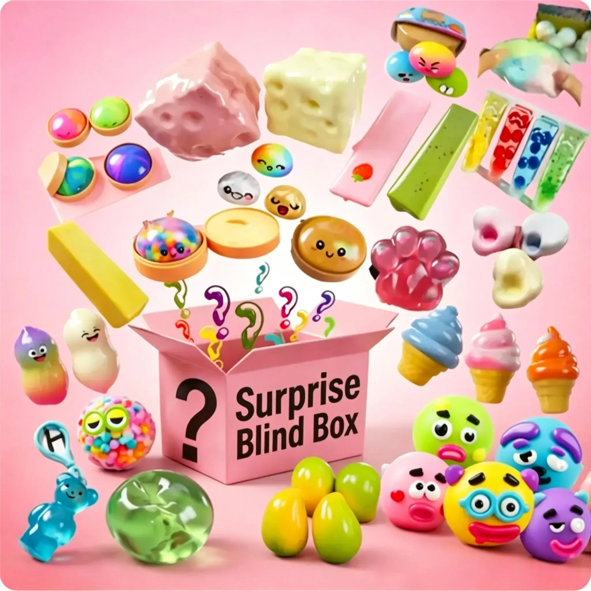 2026 Assorted Squishy Figures Blind Box - Hot Novelty Stress Relief Fidget Toys, Squishies Toys, Sensory Products, Teenage Girls Gifts, Cool Gifts for Kids