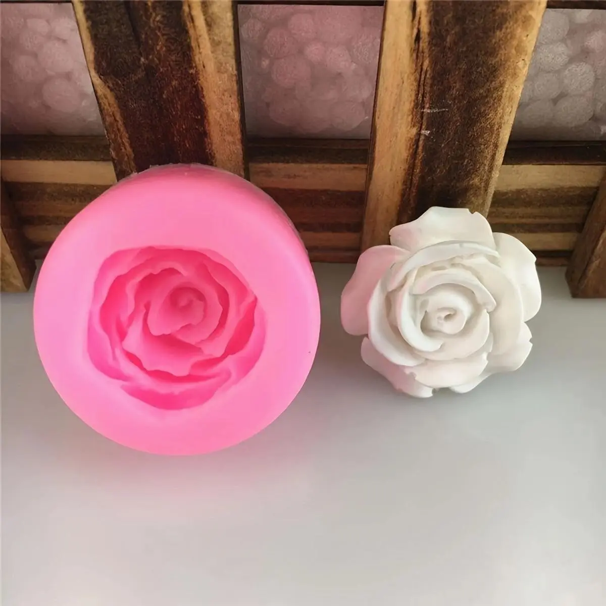 1 PC 3D Rose Flowers Silicone Mold, Ideal for DIY Kitchen Crafts, Baking & Cake Decorating, Easy to Clean, Perfect for Home Use