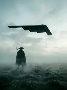 American 250th Anniversary Wall Hanging (No Frame), Freedom B2 Canvas Wall Art, U.S. Air Force Themed Home Decor