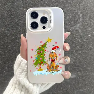 Cute Dog and Christmas Tree Pattern Shockproof Phone Case for iPhone 7 8 X XR 11 12 13 14 15 16 17 Pro Max Plus Air Protecitved Cover Soft Unique Y2k