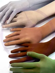 Nude Illusion Second Skin Gloves - Sheer Seamless Gloves with Elastic Top Seam - Beige Tan Black Gray Red Brown Green White Blue Pink Over Elbow Unisex Touchscreen Friendly