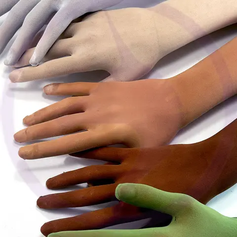 Nude Illusion Second Skin Gloves - Sheer Seamless Gloves with Elastic Top Seam - Beige Tan Black Gray Red Brown Green White Blue Pink Over Elbow Unisex Touchscreen Friendly