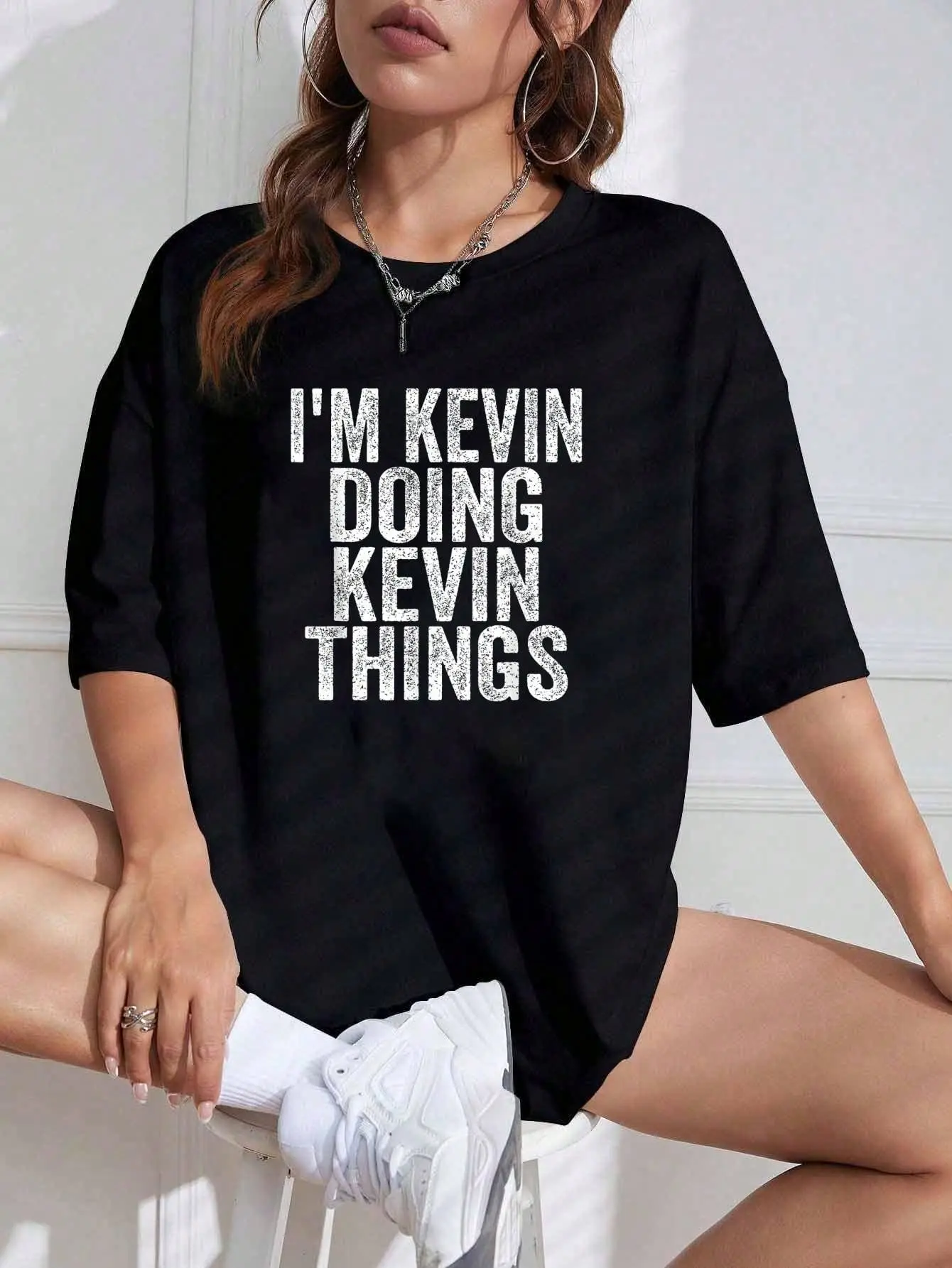 100% pure cotton I'm Kevin Doing Kevin Things Funny Saying Christmas Idea T-Shirt printed t-shirts for women