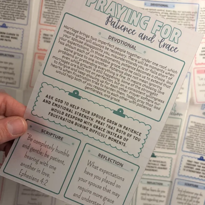 Pray for Your Spouse Bible Tip-In Bundle | Christian Vellum Bible Journaling Inserts | Scripture Prayer Cards for Marriage
