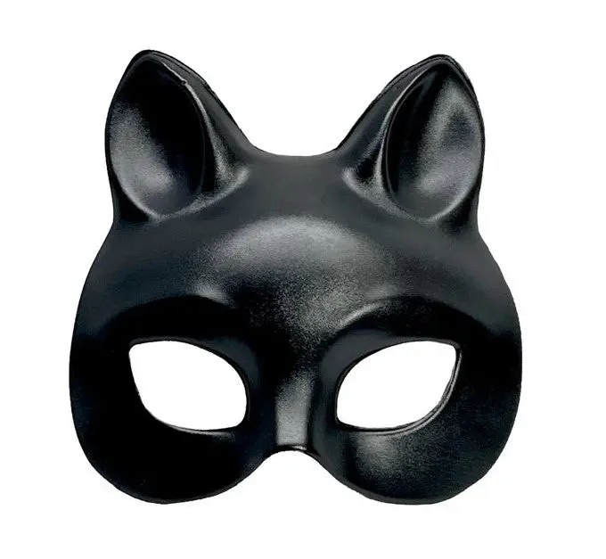 Black Cat Mask - Leather-like - Deluxe Costume Accessory - One Size