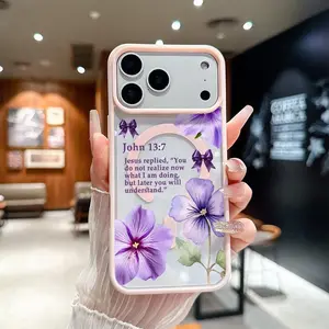 Purple Floral Christian Bible John 13:7 Pattern Magnetic MagSafe Phone Case for iPhone 17 Air/16 Pro Max 15 Pro 14 13 12 11 X Plus/Air/Pro Max/Pro Lightweight Shockproof Slim Protective Cover Supports Wireless Charging Case Casing